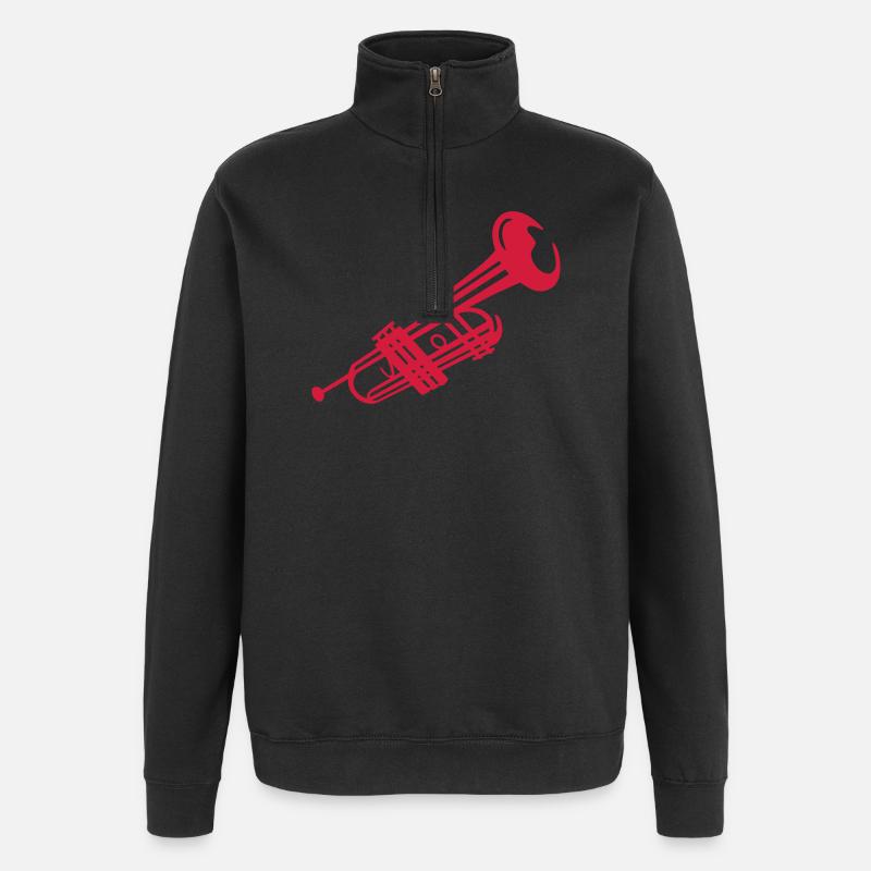 trompette - Sweat à zip 1/4 - noir