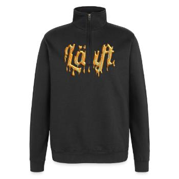 Dekorativer Text - Quarter-Zip-Sweatshirt - Schwarz - Vorne - AI Model Female 172 light (172cm) & AI Model Male 178 dark (178cm)