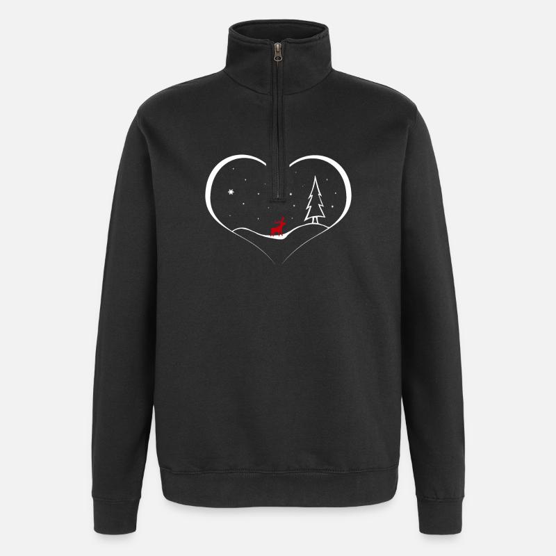 Weihnachten - Quarter-Zip-Sweatshirt - Schwarz