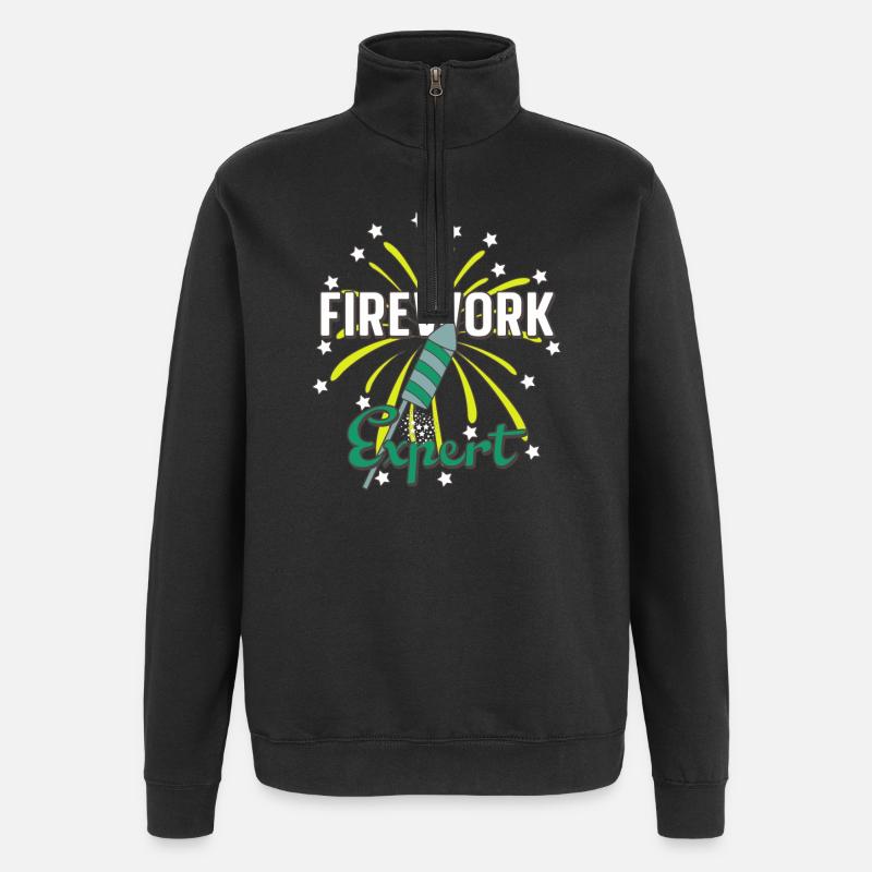 Firework Expert - Quarter-Zip Sweatshirt - black