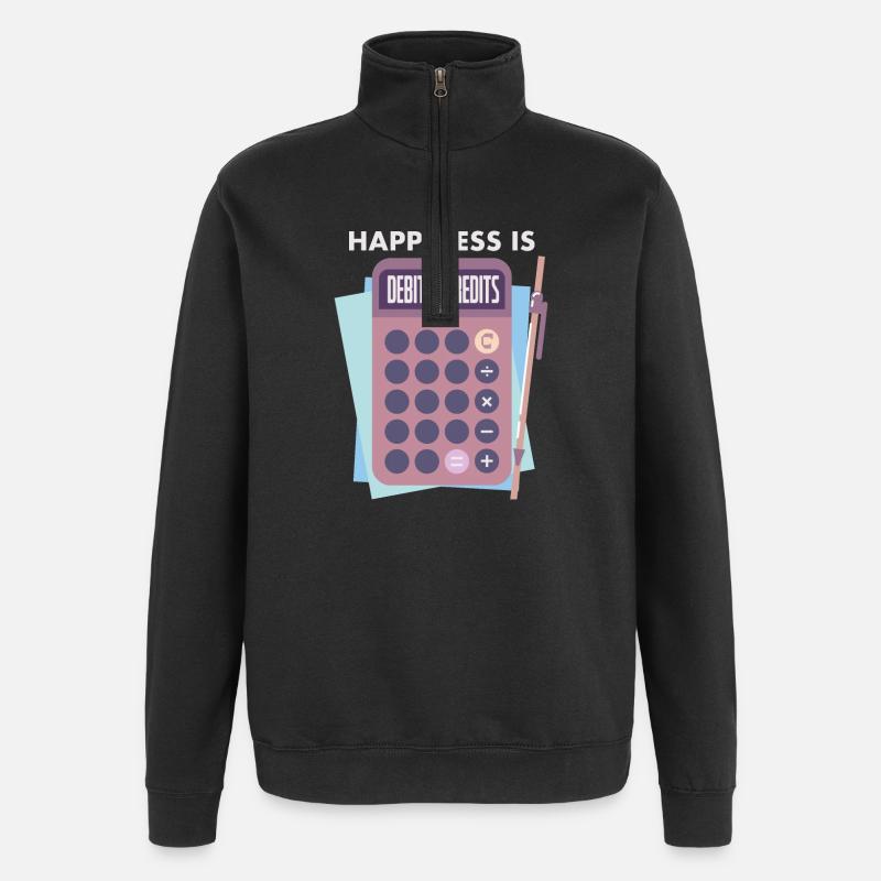 Buchhalter - Quarter-Zip-Sweatshirt - Schwarz