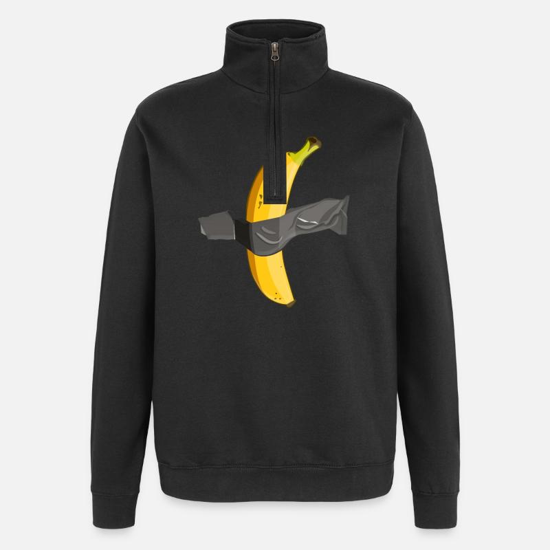Art de la banane scotché - Sweat à zip 1/4 - noir