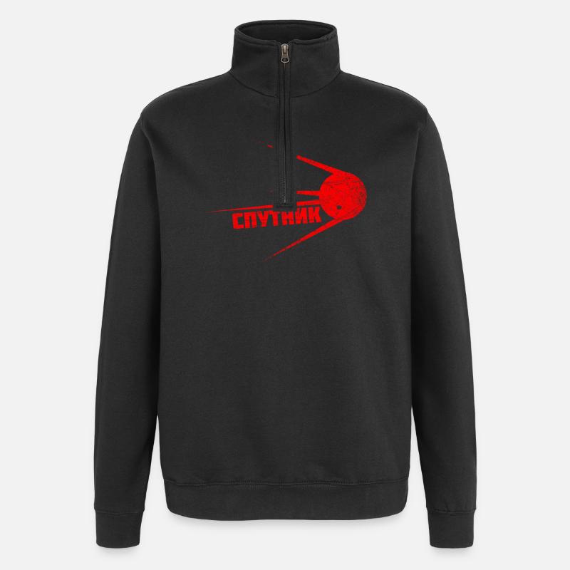 SPUTNIK | Premier satellite dans l'espace vendange - Sweat à zip 1/4 - noir