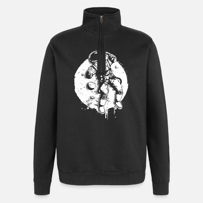 Moon Astronaut Space Rocket Alien - Sweat à zip 1/4 - noir