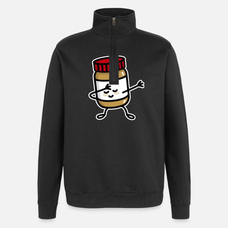 Dab Dabbing peanut butter jar - Sweat à zip 1/4 - noir