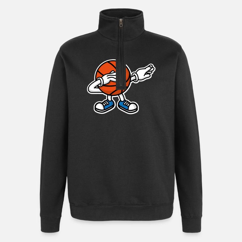 Dab dabbing basketball balle ball - Sweat à zip 1/4 - noir