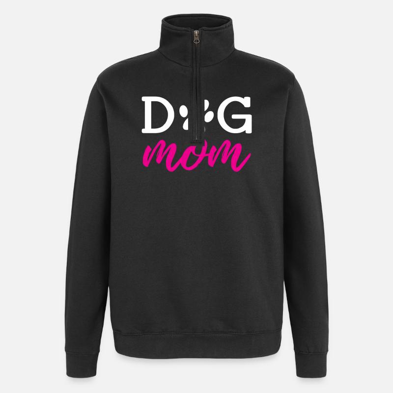 Maman de chien - Sweat à zip 1/4 - noir