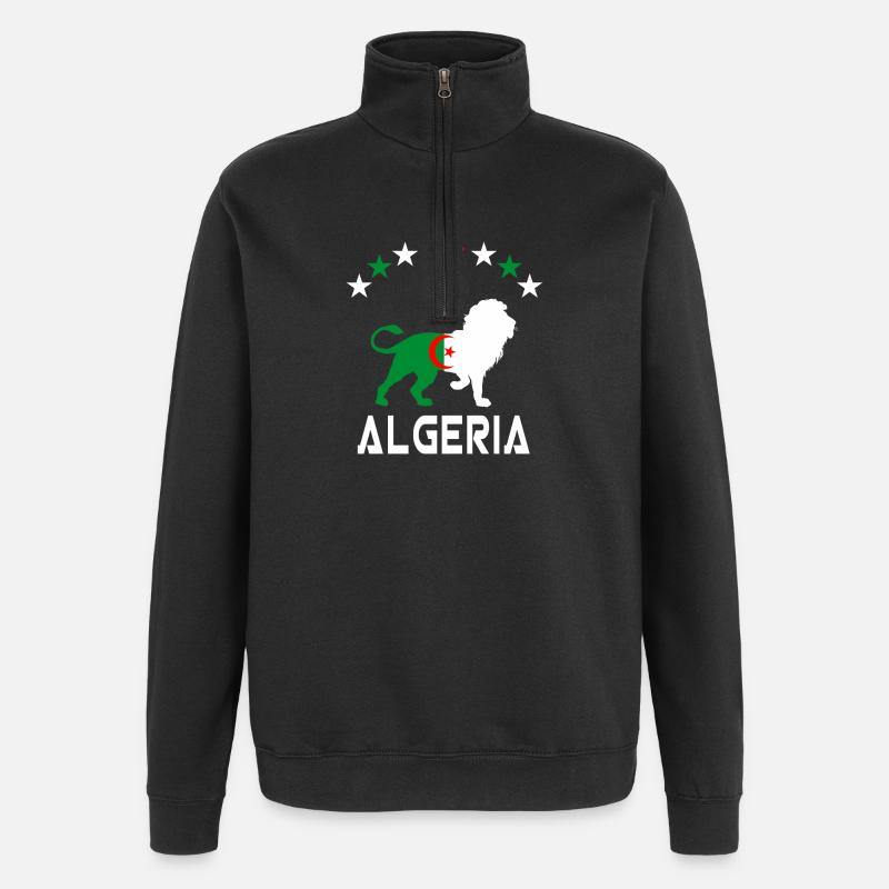 Algeria Lion Flags Design/ Gift - Quarter-Zip Sweatshirt - black