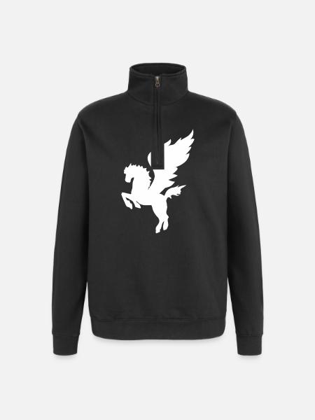 Pegasus Winged Horse Greek Mythology - Quarter-Zip Sweatshirt - black