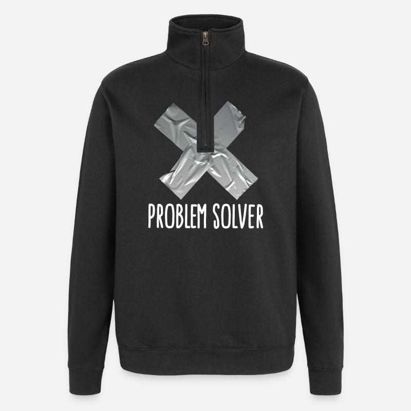 Problem solver marrant Ruban adhésif mari père - Sweat à zip 1/4 - noir