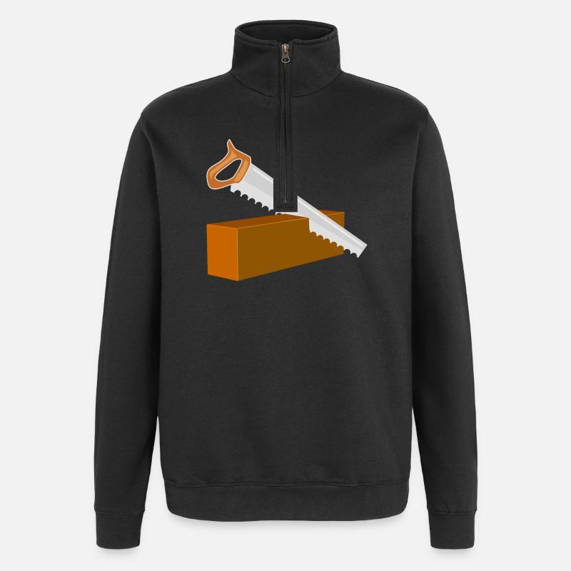 Säge Schreiner - Quarter-Zip-Sweatshirt - Schwarz
