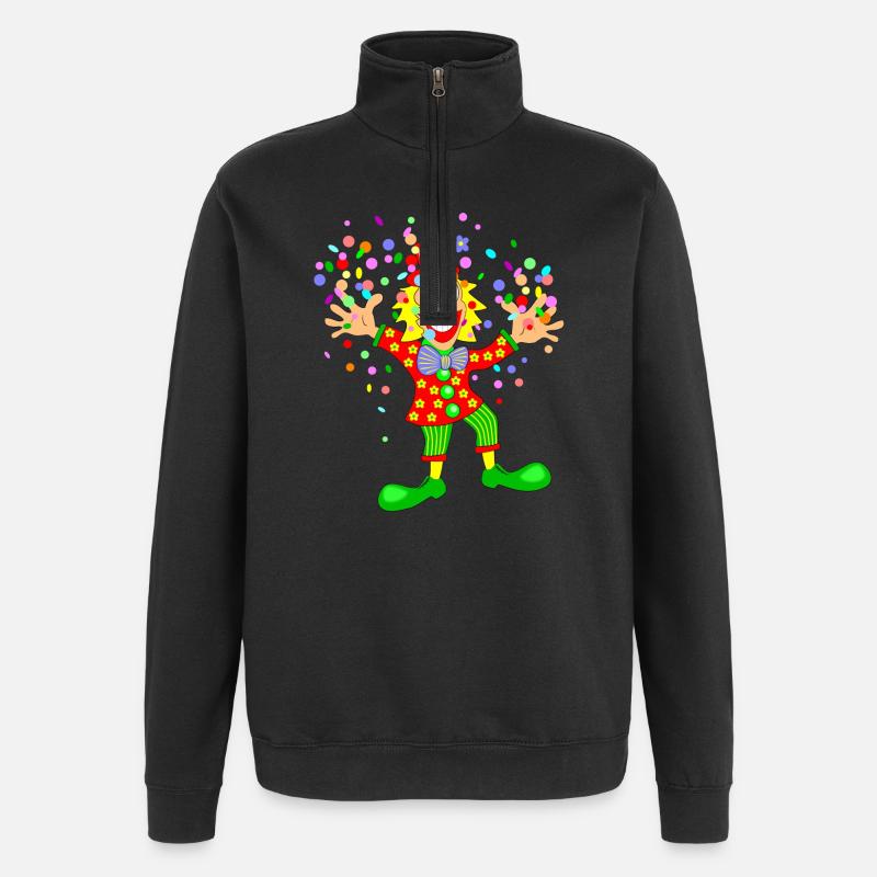 Clown de carnaval - Sweat à zip 1/4 - noir