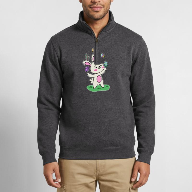 Easter bunny Easter bunny Easter eggs Happy Easter Quarter-Zip Sweatshirt