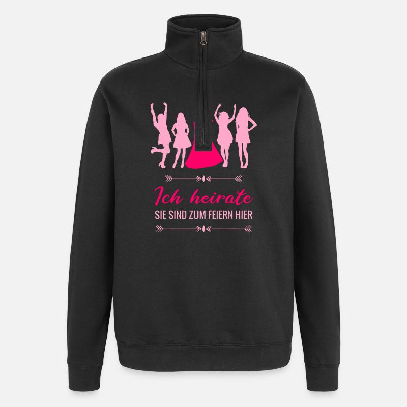 Poltern Junggesellinnenabschied - Ich heirate - Quarter-Zip-Sweatshirt - Schwarz