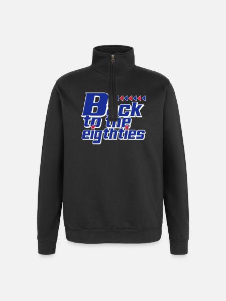 Back to the Eighties Retro - Quarter-Zip Sweatshirt - black