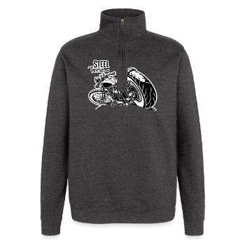 0894 STAHLPFERD - Quarter-Zip-Sweatshirt - Anthrazit - Vorne - AI Model Female 172 light (172cm) & AI Model Male 178 dark (178cm)