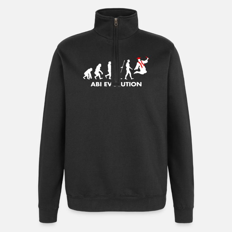 Abitur Abiturient Schulabschluss Evolution Abi - Quarter-Zip-Sweatshirt - Schwarz