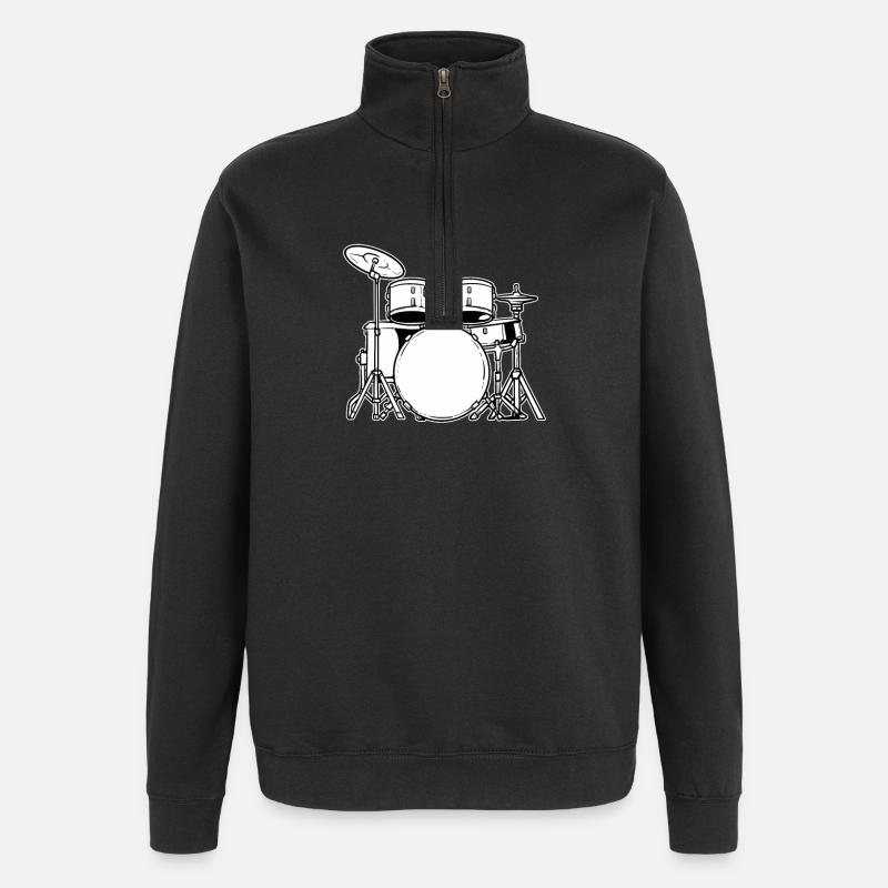 Drums Drummer - Quarter-Zip Sweatshirt - black