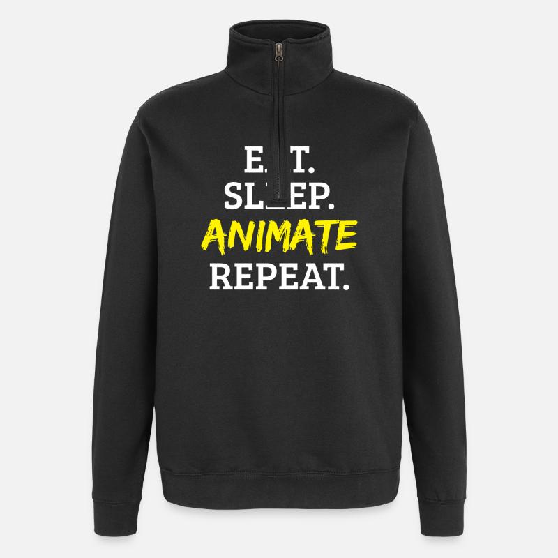 Animation animate - Quarter-Zip Sweatshirt - black