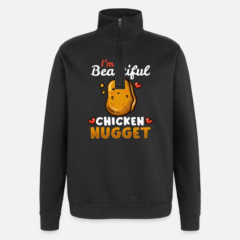 Pépites de poulet - Sweat à zip 1/4 - noir