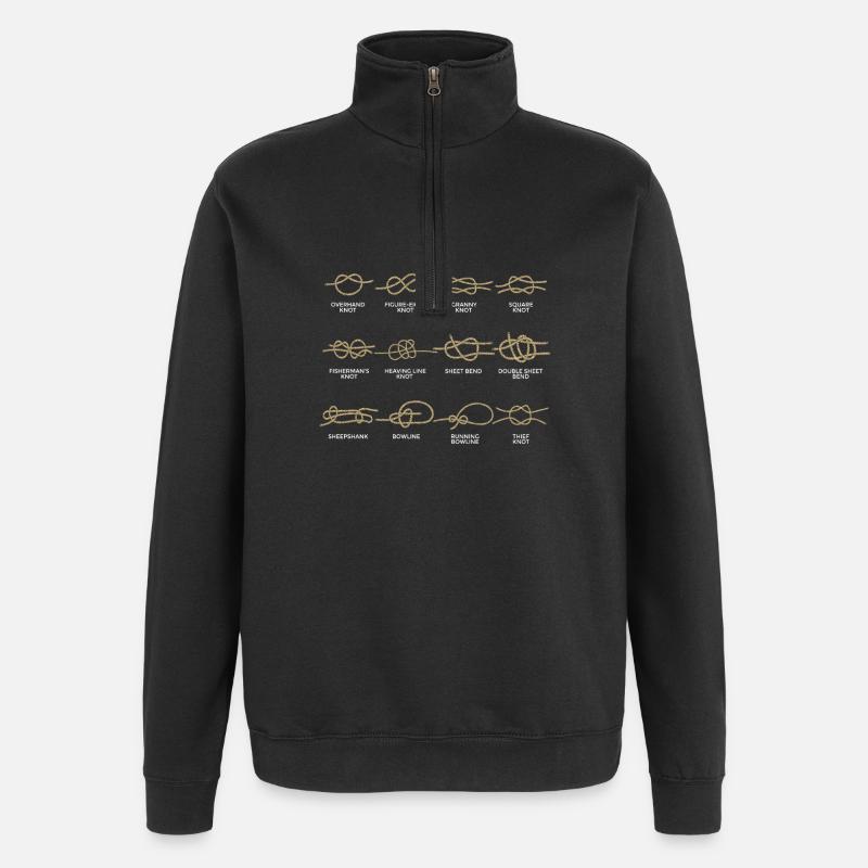 Noeud pour bateau - Sweat à zip 1/4 - noir