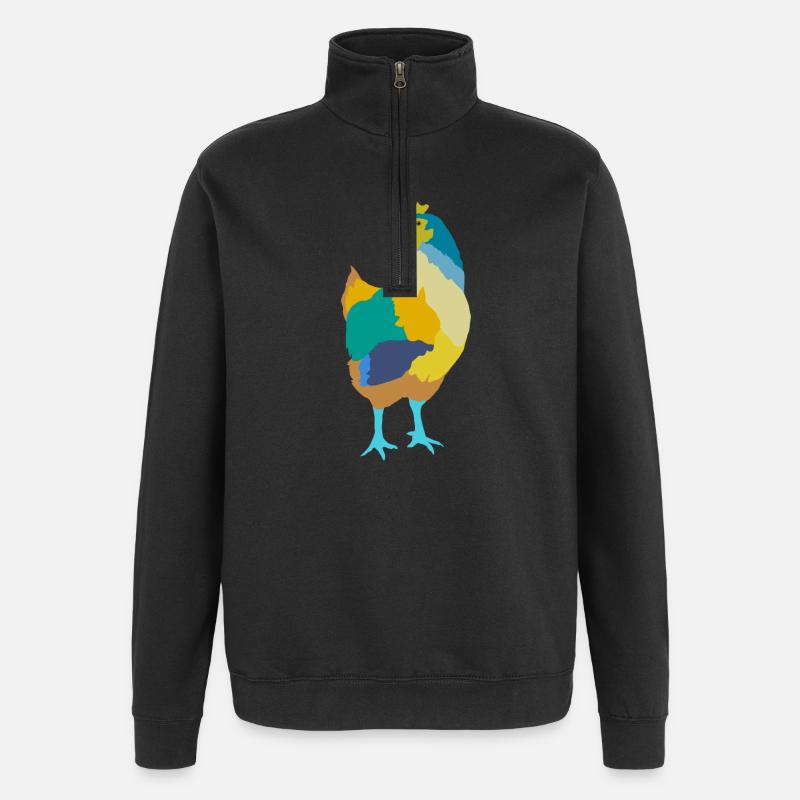 Poulet - Sweat à zip 1/4 - noir
