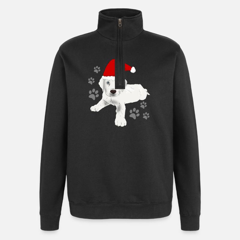 Labrador Weihnachts Motiv - Quarter-Zip-Sweatshirt - Schwarz