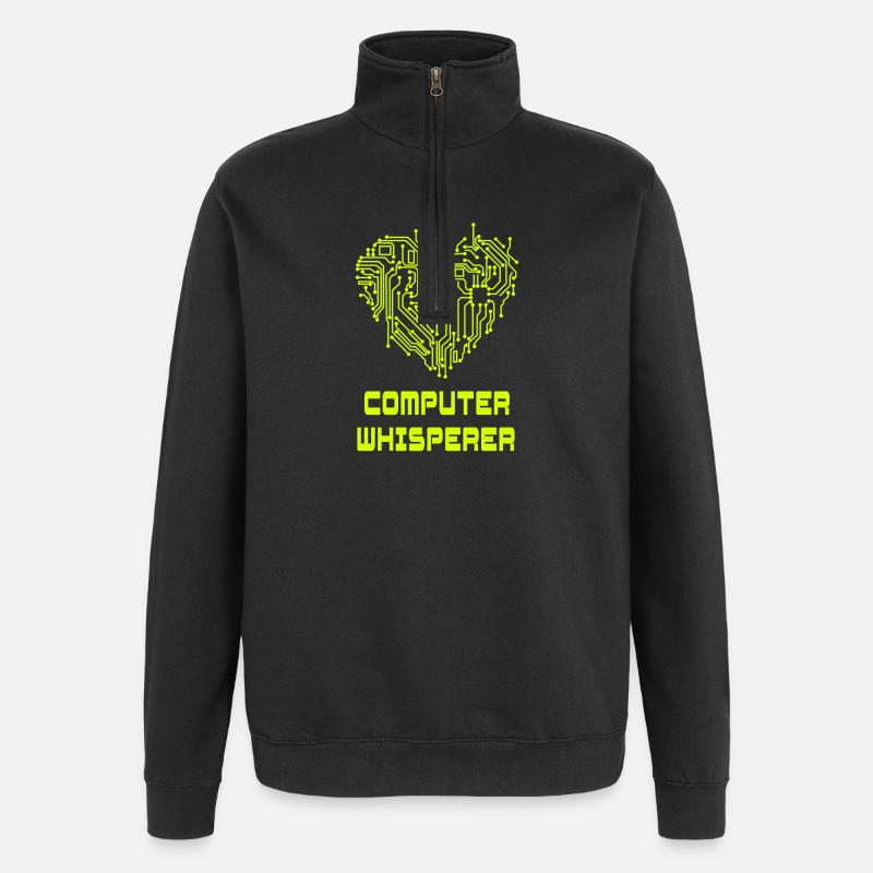 Computer Flüsterer - Quarter-Zip-Sweatshirt - Schwarz