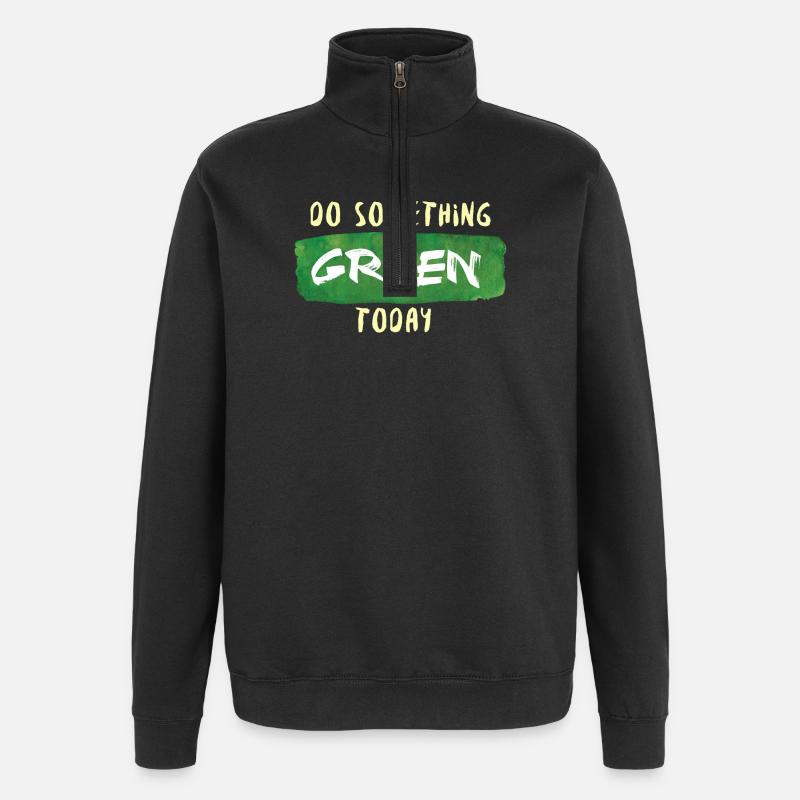 Do Something Green Today white - Sweat à zip 1/4 - noir