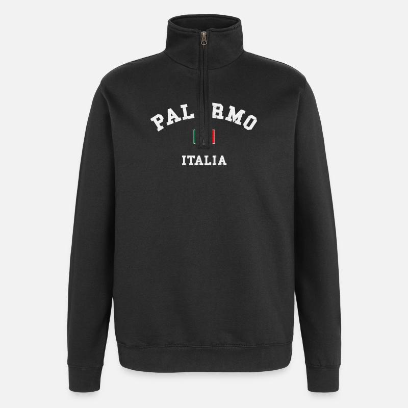 Palermo Sicily - Quarter-Zip Sweatshirt - black