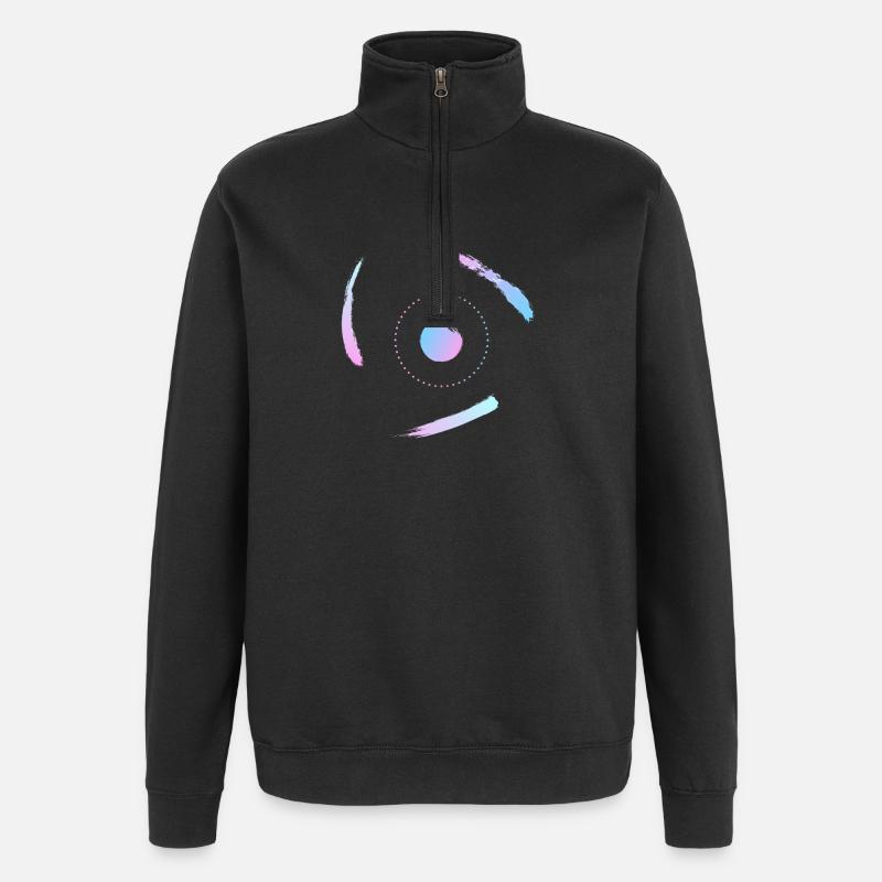 Elektronen umkreisen das Atom - Quarter-Zip-Sweatshirt - Schwarz