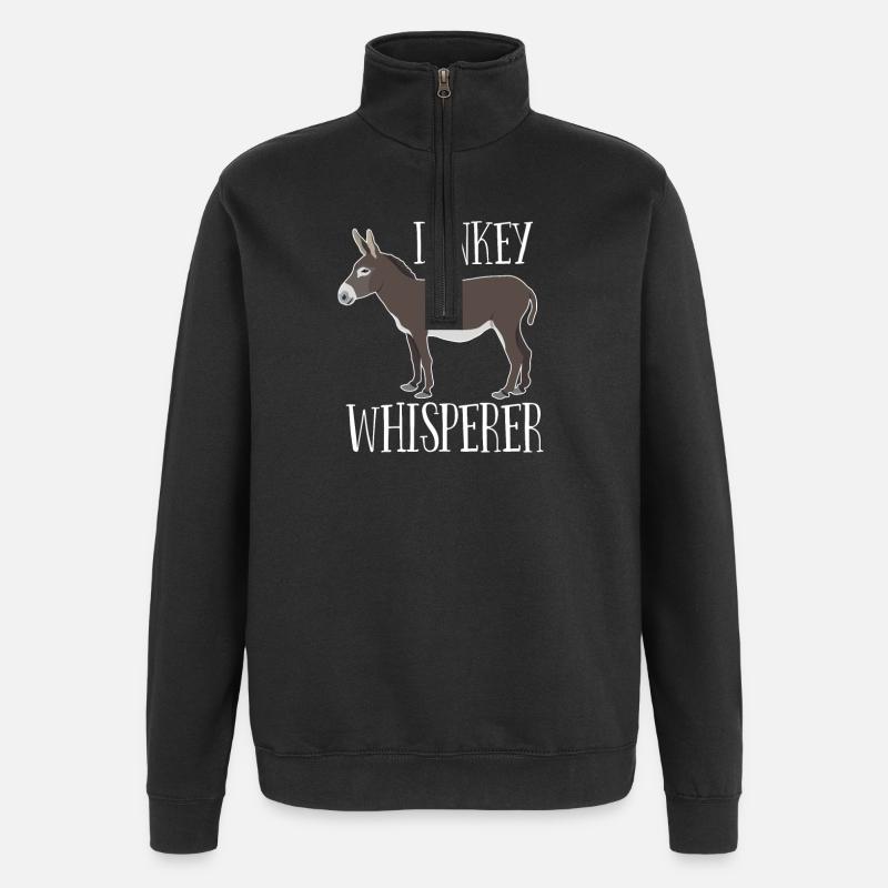 Esel - Eselflüsterer - Quarter-Zip-Sweatshirt - Schwarz