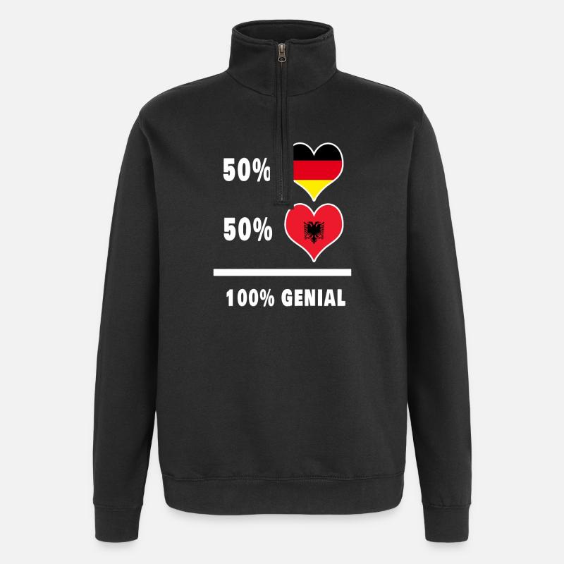Germany and Albania awesome / gift - Quarter-Zip Sweatshirt - black