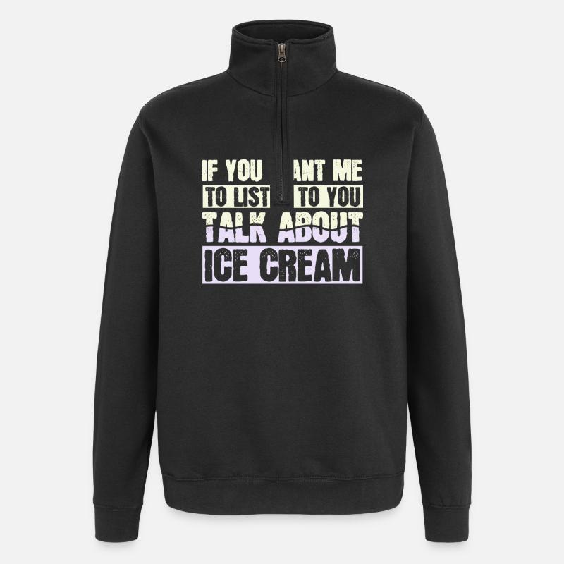 la glace - Sweat à zip 1/4 - noir