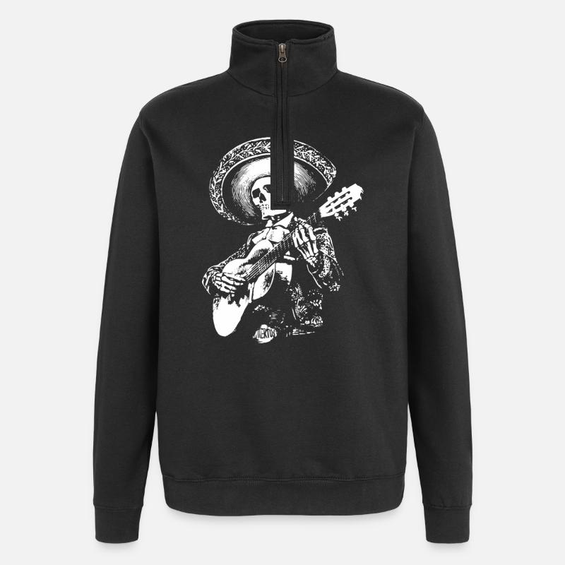 MEXIKANISCHER MARIACHI - Quarter-Zip-Sweatshirt - Schwarz