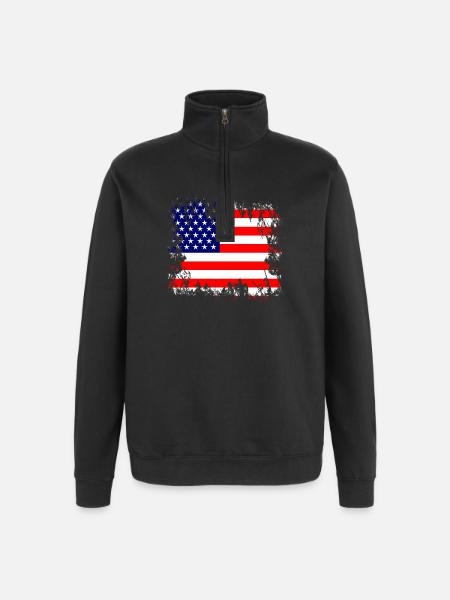 États-Unis - États-Unis - Sweat à zip 1/4 - noir