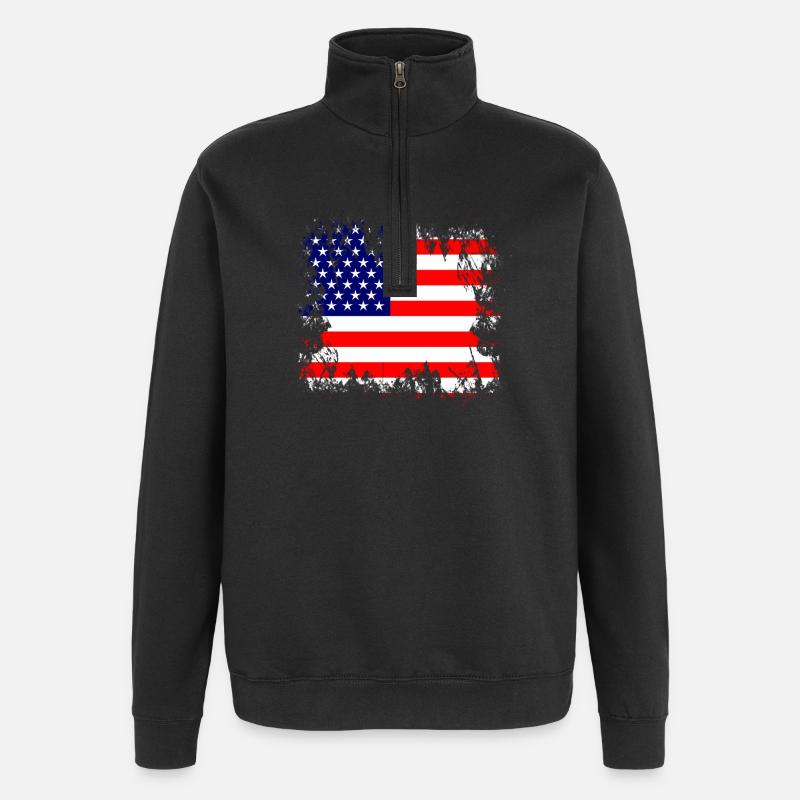 États-Unis - États-Unis - Sweat à zip 1/4 - noir