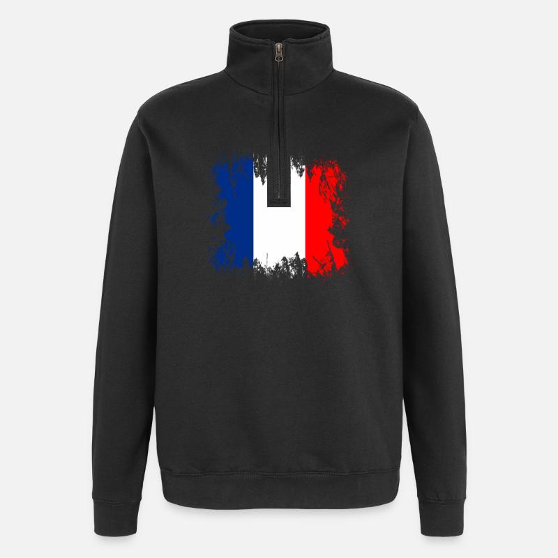 Frankreich - Frankreich - Quarter-Zip-Sweatshirt - Schwarz