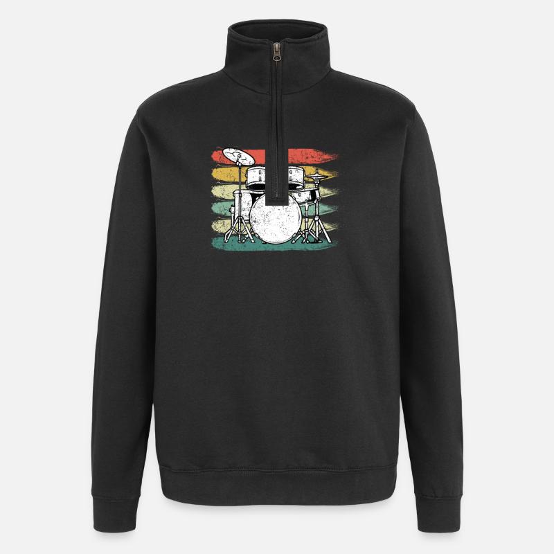 Schlagzeuger Schlagzeug - Quarter-Zip-Sweatshirt - Schwarz