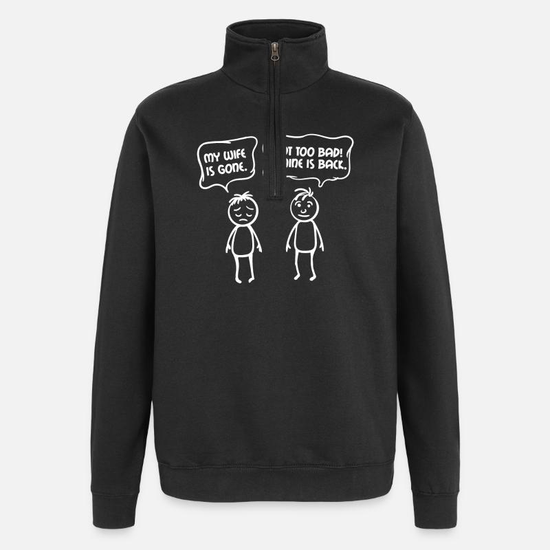 Relationship Partnership Funny Sayings Couples - Quarter-Zip Sweatshirt - black