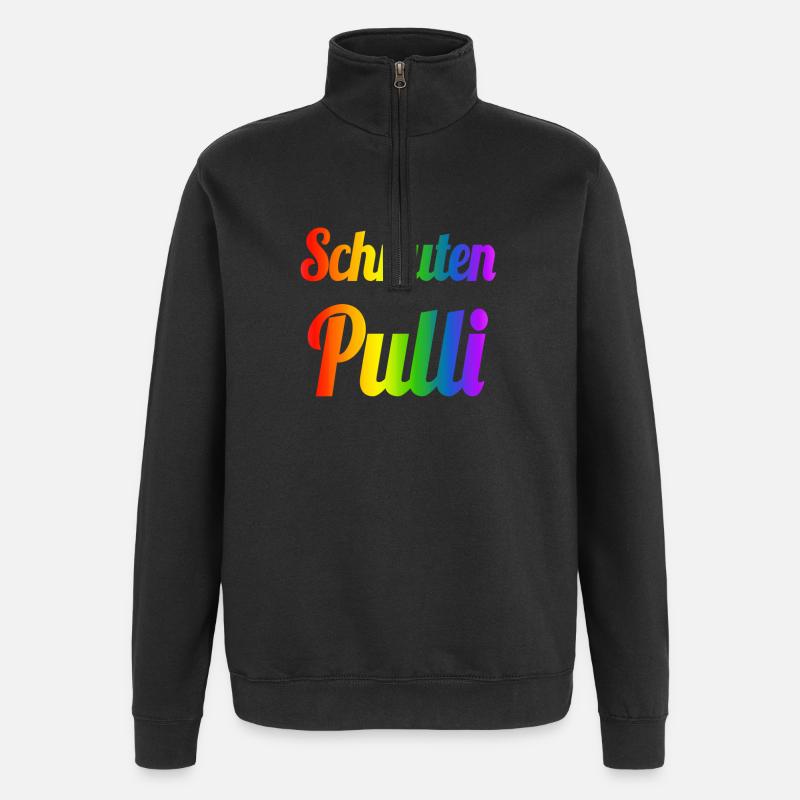 Schnutenpulli in Regenbogen Farben - Quarter-Zip-Sweatshirt - Schwarz