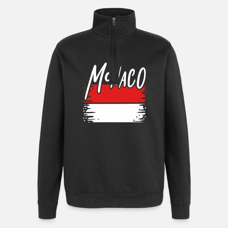 Principauté de Monaco - Sweat à zip 1/4 - noir