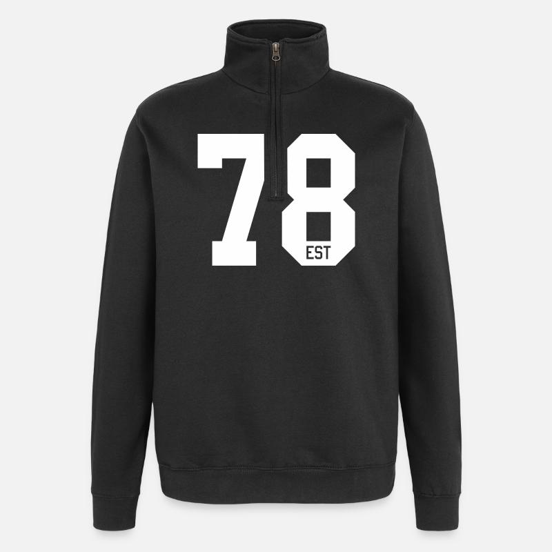 78 EST Bold Typography - Quarter-Zip-Sweatshirt - Schwarz