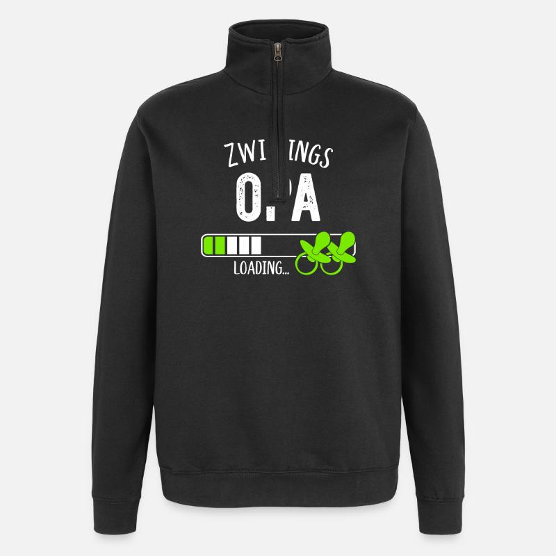 Zwillingsopa Loading Opa Großvater Zwillinge - Quarter-Zip-Sweatshirt - Schwarz