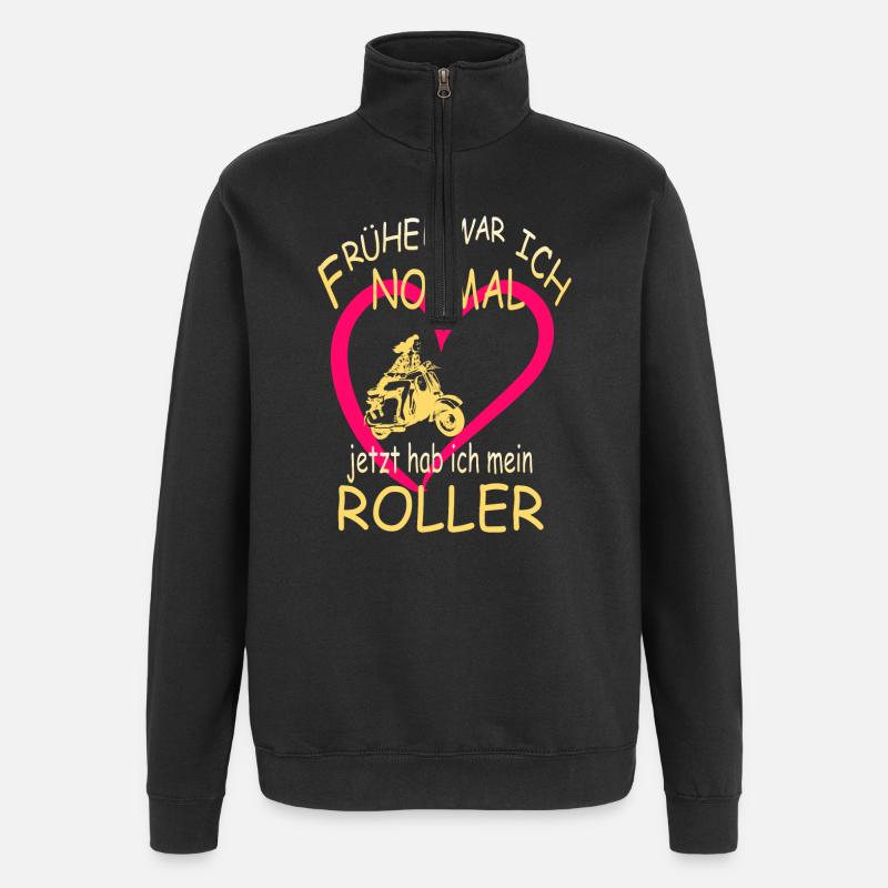 I Love Retro Roller - Quarter-Zip-Sweatshirt - Schwarz