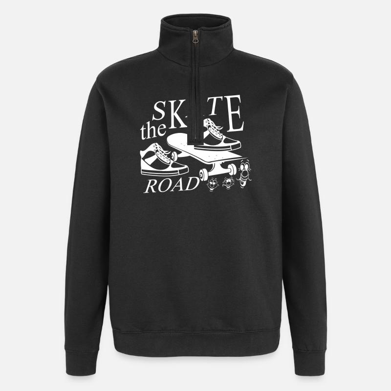 Patineur - Sweat à zip 1/4 - noir