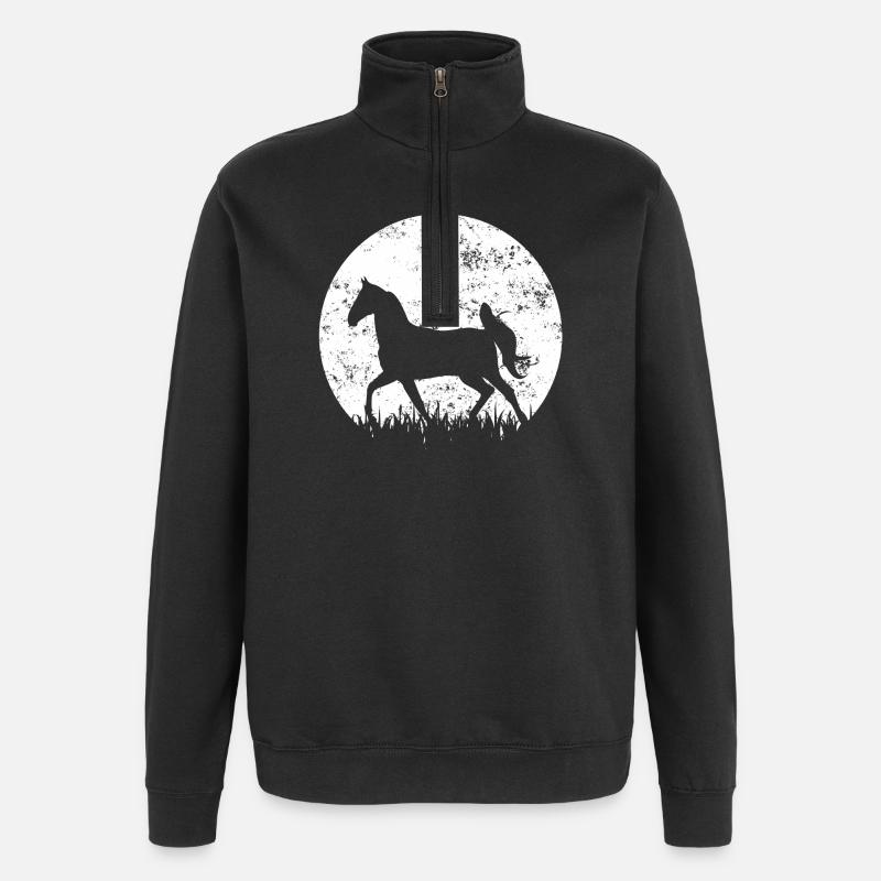 Horse Horses Riding - Quarter-Zip Sweatshirt - black