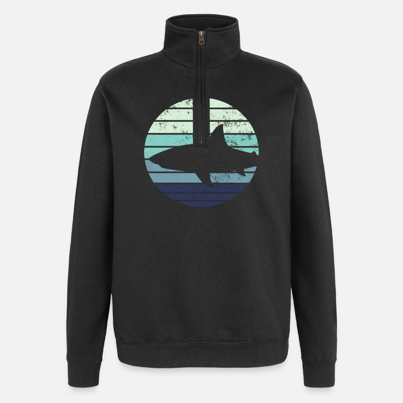 Shark shark - Quarter-Zip Sweatshirt - black