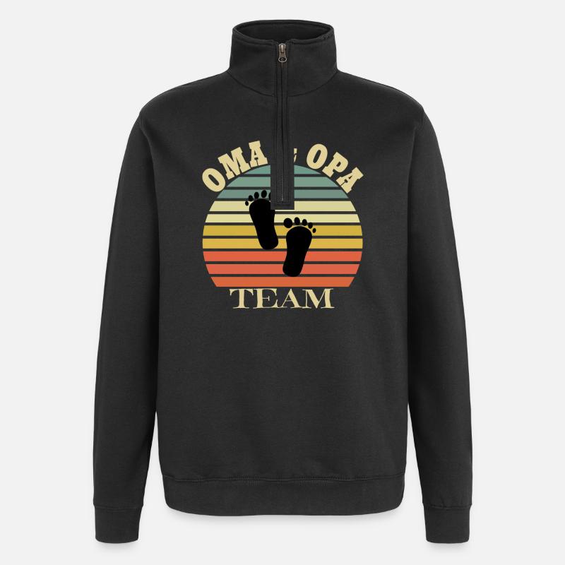 Oma & Opa - Quarter-Zip-Sweatshirt - Schwarz