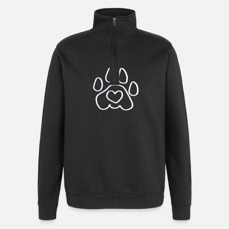 Empreinte de patte de chien - Sweat à zip 1/4 - noir